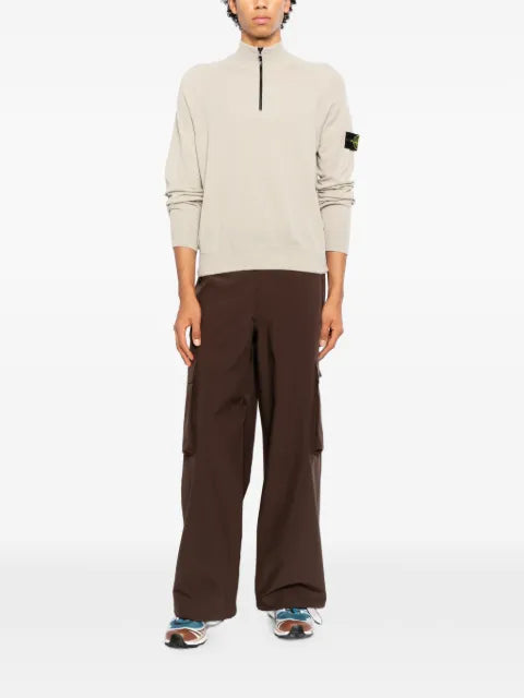 Stone Island Compass-patch half-zip sweater