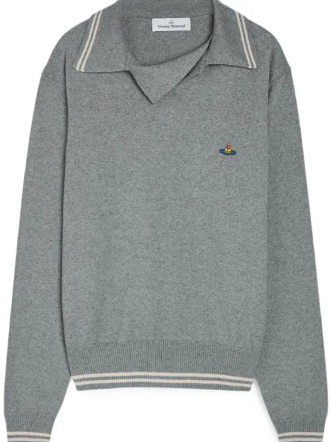 Vivienne Westwood Orb-embroidered striped-trim sweater
