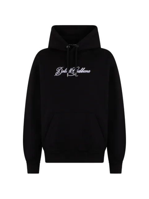 Dolce & Gabbana logo-embroidered drawstring hoodie