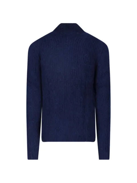 ASPESI zip-up ribbed-knit cardigan