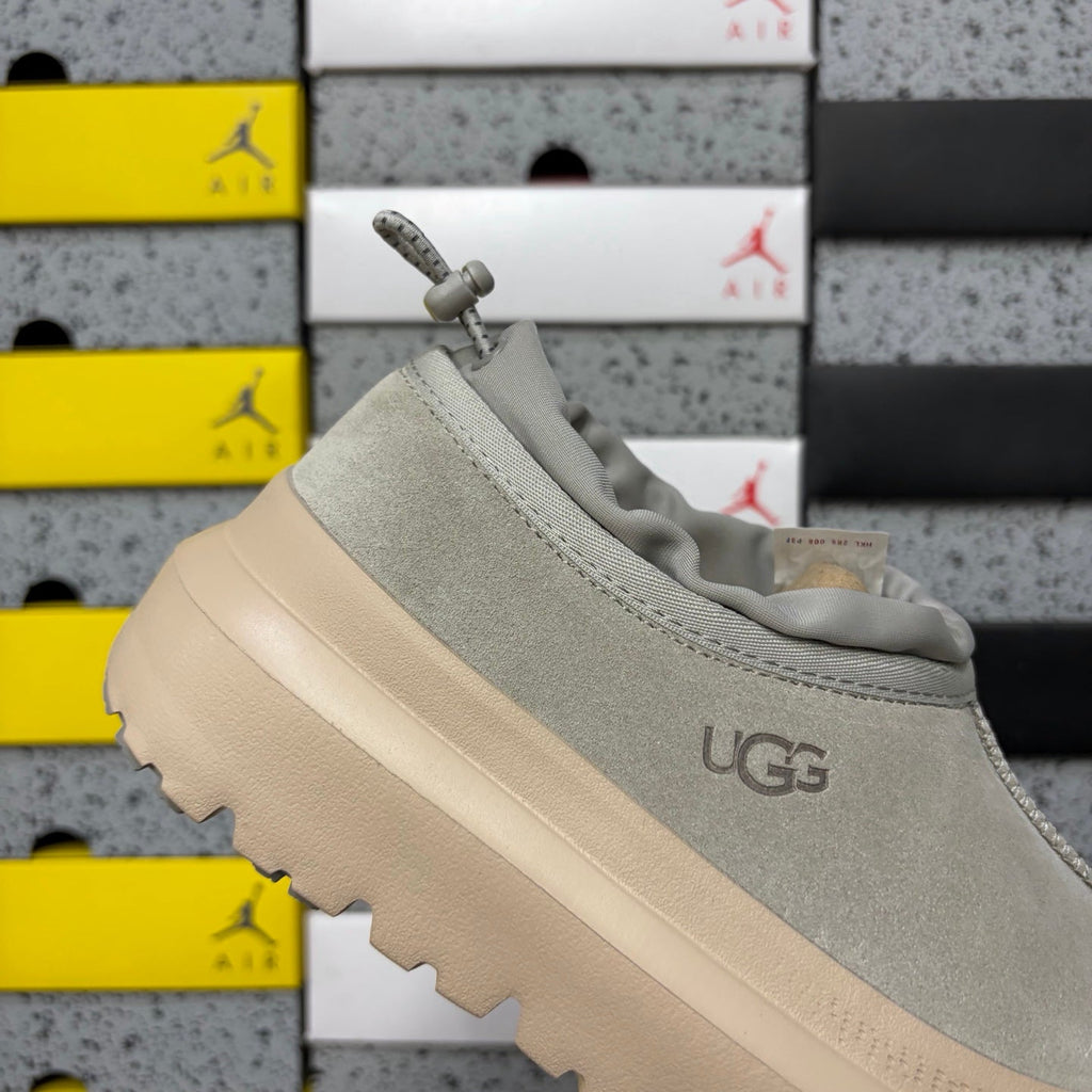 UGG Tasman X Platform Slip-On – Suede Clog with Shearling Lining, Paracord Toggle & Tonal Chunky Platform Sole in Sand