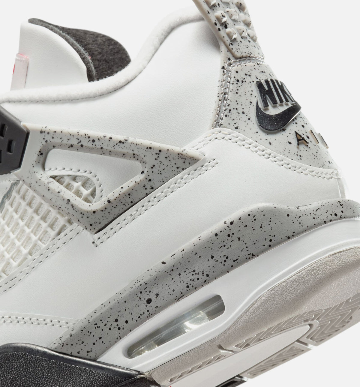 Air Jordan 4 Retro White Cement Grade School Lifestyle Shoes - Summit White/Fire Red/Cement Grey/Black