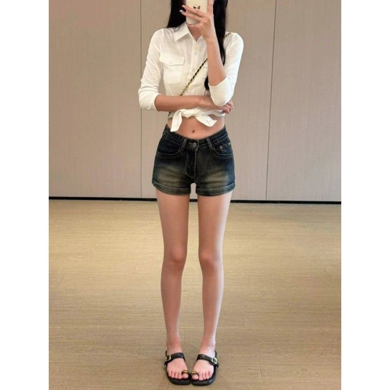 High Waist Butt Lifting Denim Shorts Slim Fit Hot Pants Y2K Streetwear