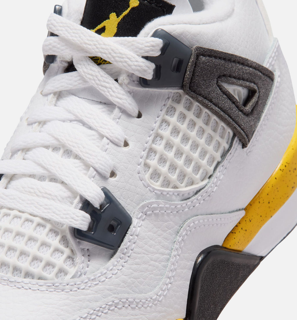 Air Jordan 4 Retro Rare Air Tour Yellow Preschool Shoes - White/Yellow/Grey
