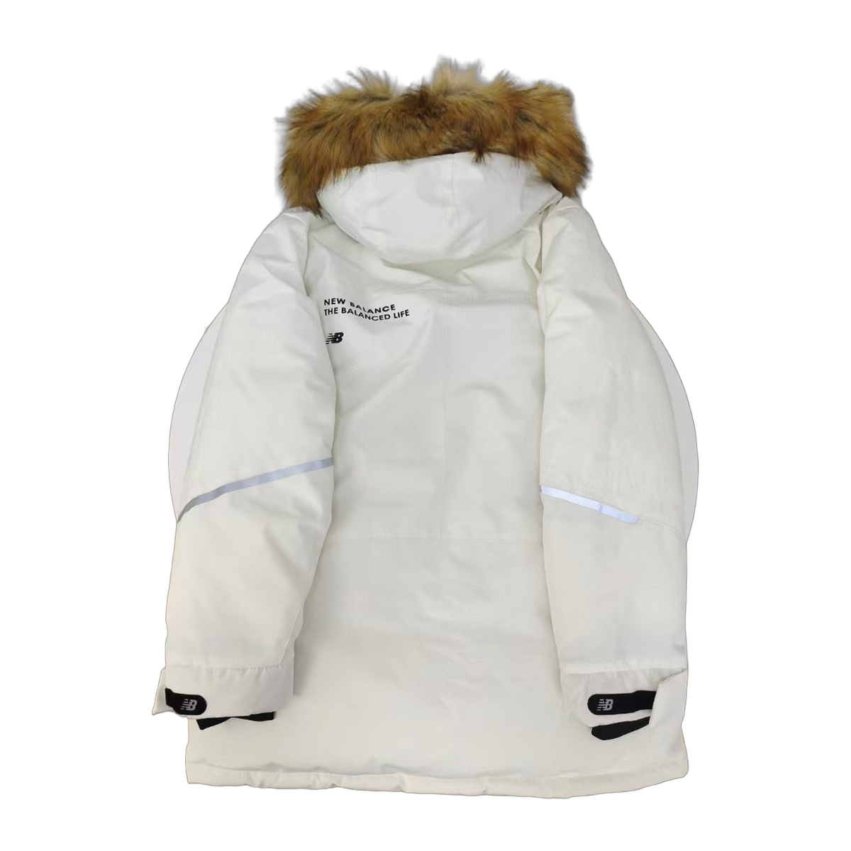 New Balance Fur-Trim Hooded Utility Jacket | White