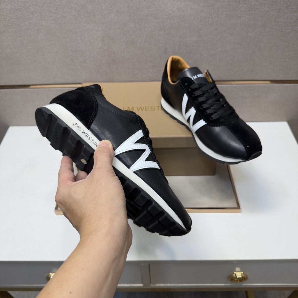 J.M. Weston Black W-Detail Sneakers