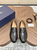 Dior Black Buckle Loafers - Black Leather Upper