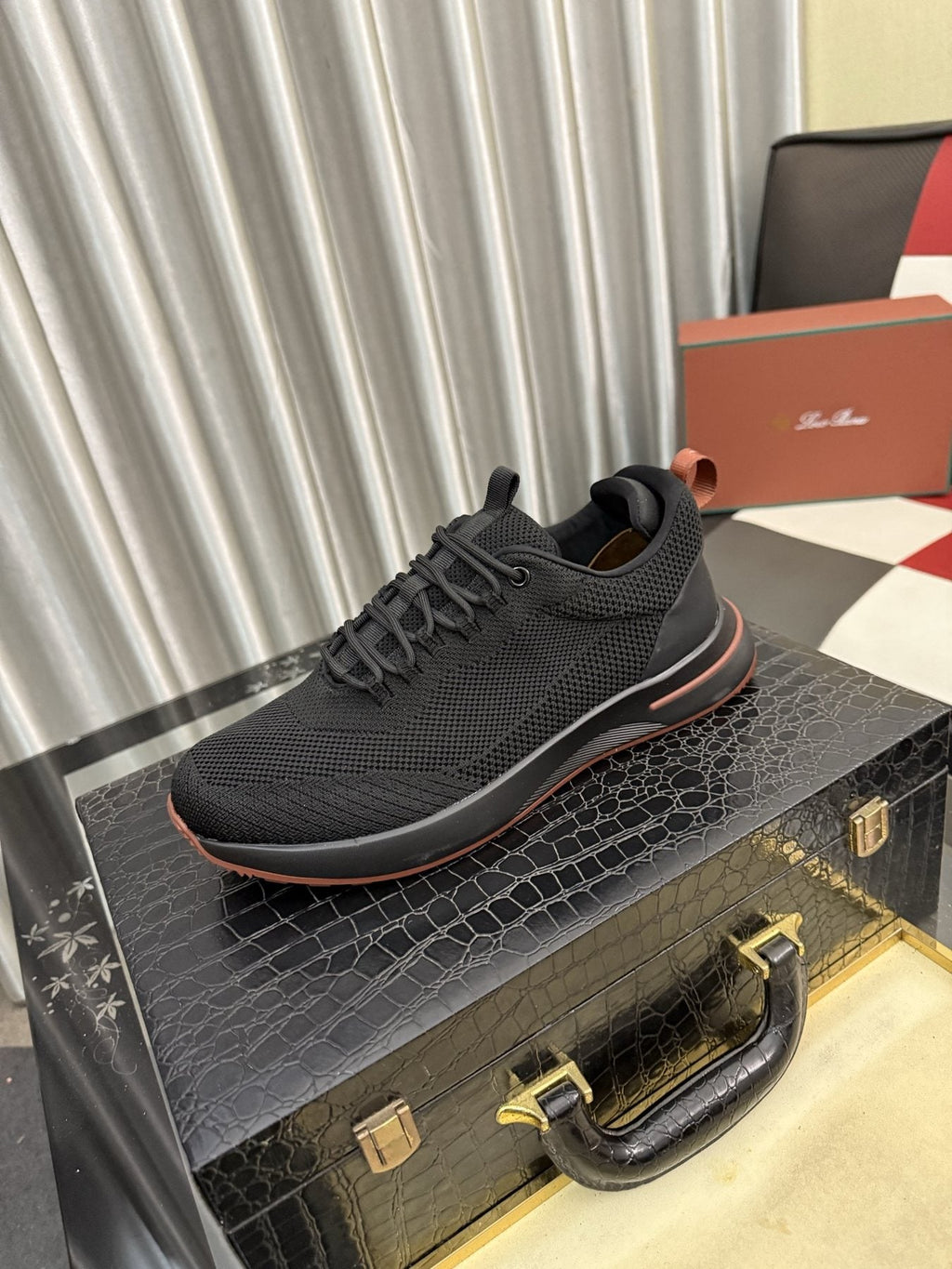 Mesh Lace-Up Low-Top Sneakers